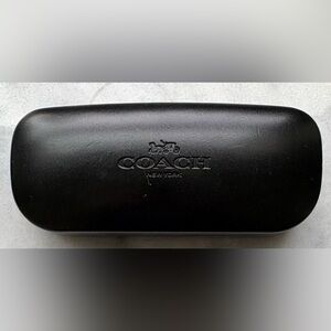 Coach Black Embossed Leather Eyewear Case